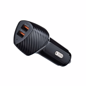 FORCELL F-ENERGY Carbon CC50-2A automobilinis įkroviklis 2 x USB A QC3.0 3A 36W juodas