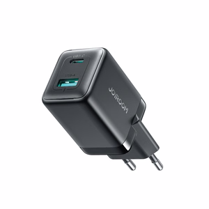 Joyroom JR-TG8 GaN 45W USB-C + USB-A sieninis įkroviklis – spalva: juoda