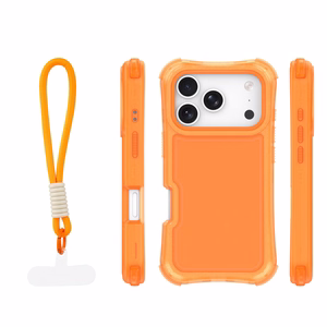 Safepop dėklas su dirželiu skirtas iPhone 17 Pro Max 6,9" oranžinis