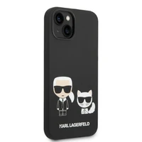 Karl Lagerfeld KLHMP14MSSKCK iPhone 14 Plus 6.7 "kietasis dėklas juodas / juodas skystas silikoninis Karl & Choupette MagSafe