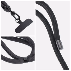 SWING (8mm) Telefono dirželis, Telefono pakabukas su reguliuojamu ilgiu / virvės ilgis 165cm (maks. 82.5cm kilpoje) / ant peties arba kaklo - pilkas