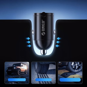 Orico MiniRing 30W 2x USB-C automobilinis įkroviklis - juodas