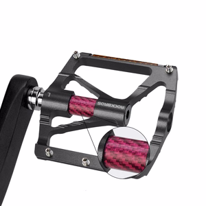 Rockbros K307PT aliumininiai platforminiai dviračio pedalai su atšvaitais – juodi