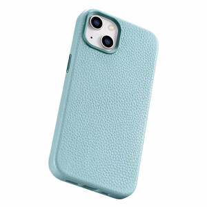 iCarer Litchi Premium odinis dėklas iPhone 14 Plus Magnetinis odinis dėklas su MagSafe Žalias (WMI14220711-GN)