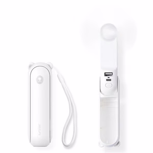 Портативный ручной USB-вентилятор Jisulife Life8 Plus с функцией внешнего аккумулятора и фонариком, 4500 мА·ч, белый