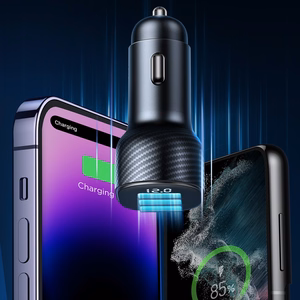 Joyroom JR-CCD03 3.4A automobilinis įkroviklis su 3x USB-A ekranu - juodas