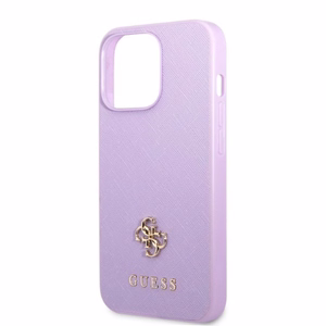 Guess GUHCP13LPS4MU iPhone 13 Pro / 13 6.1" violetinis/violetinis kietas dėklas Saffiano 4G mažas metalinis logotipas