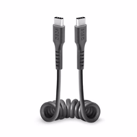 SBS TECABLETYPCCSK USB-C spiralinis kabelis - USB-C 0,5 m - juodas