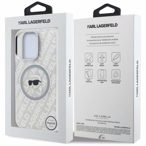 Karl Lagerfeld IML Karl Head Logo MagSafe dėklas iPhone 16 Pro Max - pilkas
