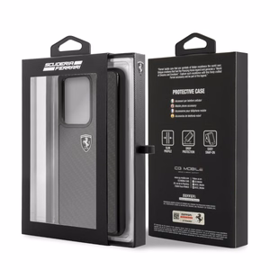 Ferrari Carbon Heritage dėklas telefonui Samsung Galaxy S20 Ultra - juodas