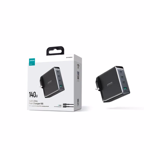 GaN įkroviklis JK Joyroom JR-TCG05UK 140W 3x USB-C USB-A + USB-C / USB-C kabelis 240W 1,2 m
