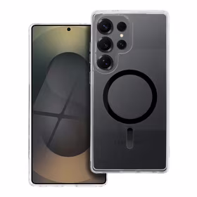 Drop Glue Spalvingas Žiedas Magnetinis Dėklas suderinamas su MagSafe SAMSUNG S25 ULTRA juoda