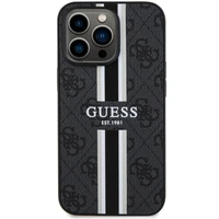 Guess GUHMP13LP4RPSK iPhone 13 Pro / 13 6.1" juodas/juodas kietas dėklas 4G Printed Stripes MagSafe