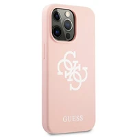 Guess silikoninis 4G logotipo dėklas telefonui iPhone 13 Pro Max 6.7" - rožinis