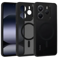 Visiškai matinis Magnētinis dėklas Xiaomi Redmi Note 14 5G juodas