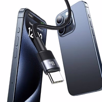 USAMS Laidas USB-C į USB-C 60W 1,2m Fast Charging tamsus SJ724USBSG01 (US-SJ724)