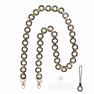 Phone lanyard 0809 black-gold