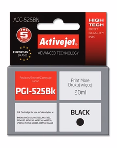 Activejet ACC-525BN – juodo rašalo kasetė, pakeičia Canon PGI-525PGBK, 20 ml, Supreme