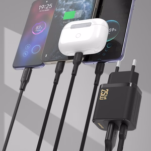 Dudao A26TCEU PD QC 25W GaN USB-A USB-C Wall Įkroviklis with USB-C Laidas - Juodas