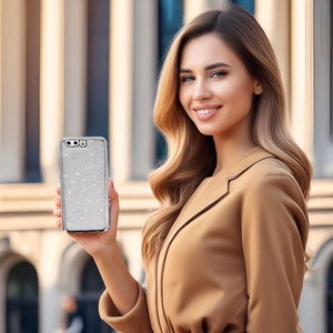 Elektro Glitter dėklas HUAWEI P10 sidabrinis