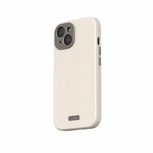 Moshi Napa MagSafe aukštos kokybės veganiškos odos dėklas, skirtas iPhone 15, „Eggnog White“ spalvos