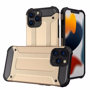 Hibridinis šarvų dėklas tvirtas apsauginis dangtelis iPhone 13 Pro auksinis