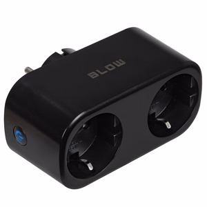 TUYA WiFi-controlled double smart socket, black