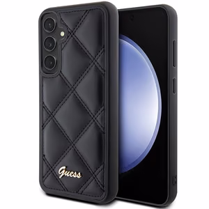 Guess GUHCS23FEPSQSQSK S23 FE S711 чёрный/чёрный жёсткий чехол Quilted Metal Logo