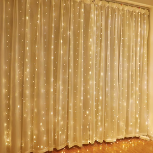 LED užuolaida (100 LED lempučių) 3Mx1M be pakabukų, šiltai balta