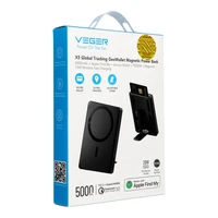Išorinė baterija VEGER 5000 mAh MFi PD 20W Wallet Tracker W0582 juoda