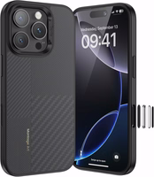 Benks Montage Magnetinis Armor Pro Kevlar Dėklas Metalinis Rėmas 600D+1500D (MF66) Iphone 16 Pro Max juodas (Kameros Valdymo Mygtukas)