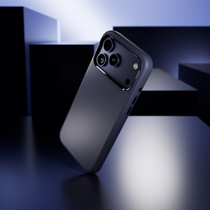 Pure Icon Magnetinis Pro skystas silikoninis dėklas iPhone 17 Pro, MagSafe suderinamas, su kameros apsauga ir aliuminio mygtukais - tamsiai mėlynas