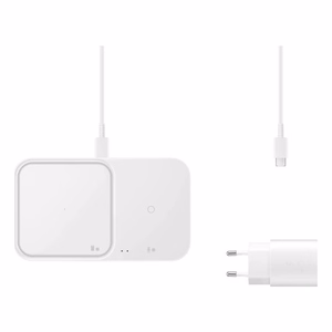 Belaidis įkroviklis Samsung Duo EP-P5400TWEGEU baltas 15W (su įkrovikliu ir laidu) / 100% originalus /