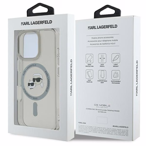 Karl Lagerfeld IML Metal Karl&Choupette Head MagSafe Case for iPhone 16 Pro Max - Black