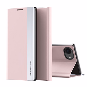 Sleep Pro dėklas telefonui iPhone 16e su atvartu ir stovu - rožinis
