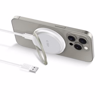 Tech-Protect QI15W-A33 indukcinis įkroviklis su MagSafe ir stovu su USB-A / USB-C kabeliu - baltas