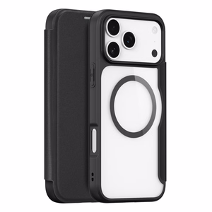 Dux Ducis Skin X Pro dėklas iPhone 17 Pro Max su pinigine, suderinamas su MagSafe - juodas