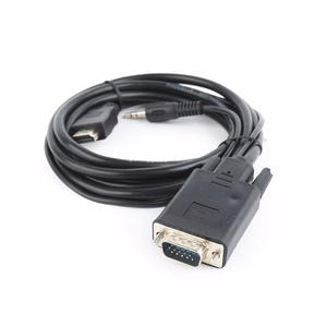 Gembird A-HDMI-VGA-03-6 vaizdo kabelio adapteris 1,8 m HDMI A tipo (standartinis) VGA (D-Sub) + 3.5mm Juoda