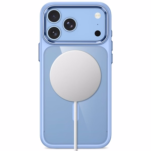 Tech-Protect Magmat MagSafe CC dėklas, skirtas iPhone 17 Pro / 18 Pro – skaidrus šviesiai mėlynas