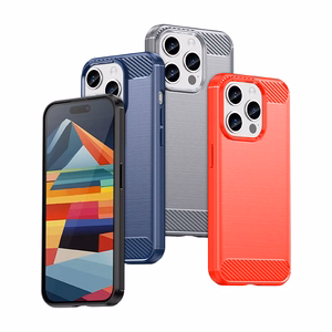 Lankstus anglies rašto dėklas telefonui iPhone 15 Pro Carbon Case - juodas
