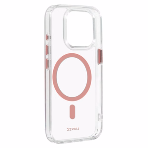 Liavec Blizgus Magnetinis Skaidrus dėklas telefonui Iphone 15 Pro Max rožinė