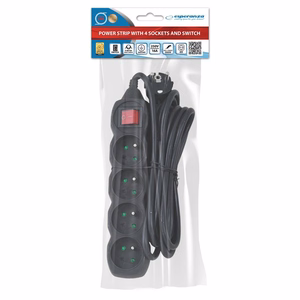 Esperanza ELK213K power extension 3 m 4 AC outlet(s) Indoor Black