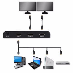 Qoltec 51797 aktyvus HDMI skirstytuvas 2 x HDMI 4K x 2K | 6Gb/s | 60Hz