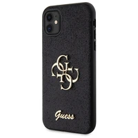 Guess GUHCN61HG4SGK dėklas iPhone 11 / Xr - juodas blizgus užrašas Didelis 4G