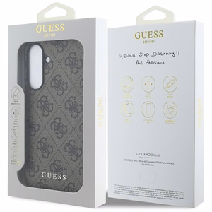 Guess 4G Metal Gold Logo dėklas telefonui Samsung Galaxy A36 - ruda