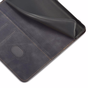 Magnet Fancy dėklas telefonui Samsung Galaxy S22+ (S22 Plus) su pinigine ir kortelių laikikliu, juodas