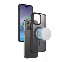 Crong Hybrid Frost MAG Cover - iPhone 15 Plus MagSafe dėklas (juodas)