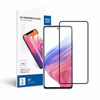 Apsauginis stiklas Blue Star - SAMSUNG A53 5G viso ekrano (su pilnu klijavimu, su rėmeliu, mažo dydžio) - juodas