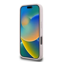 Guess Dygsniuotas Metalinis Logotipas dėklas iPhone 16 Pro Max - rožinė