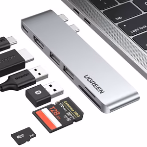 Ugreen CM380 šakotuvas 2xUSB-C - HDMI/2xUSB 3.0/SD TF/USB-C PD - pilkas